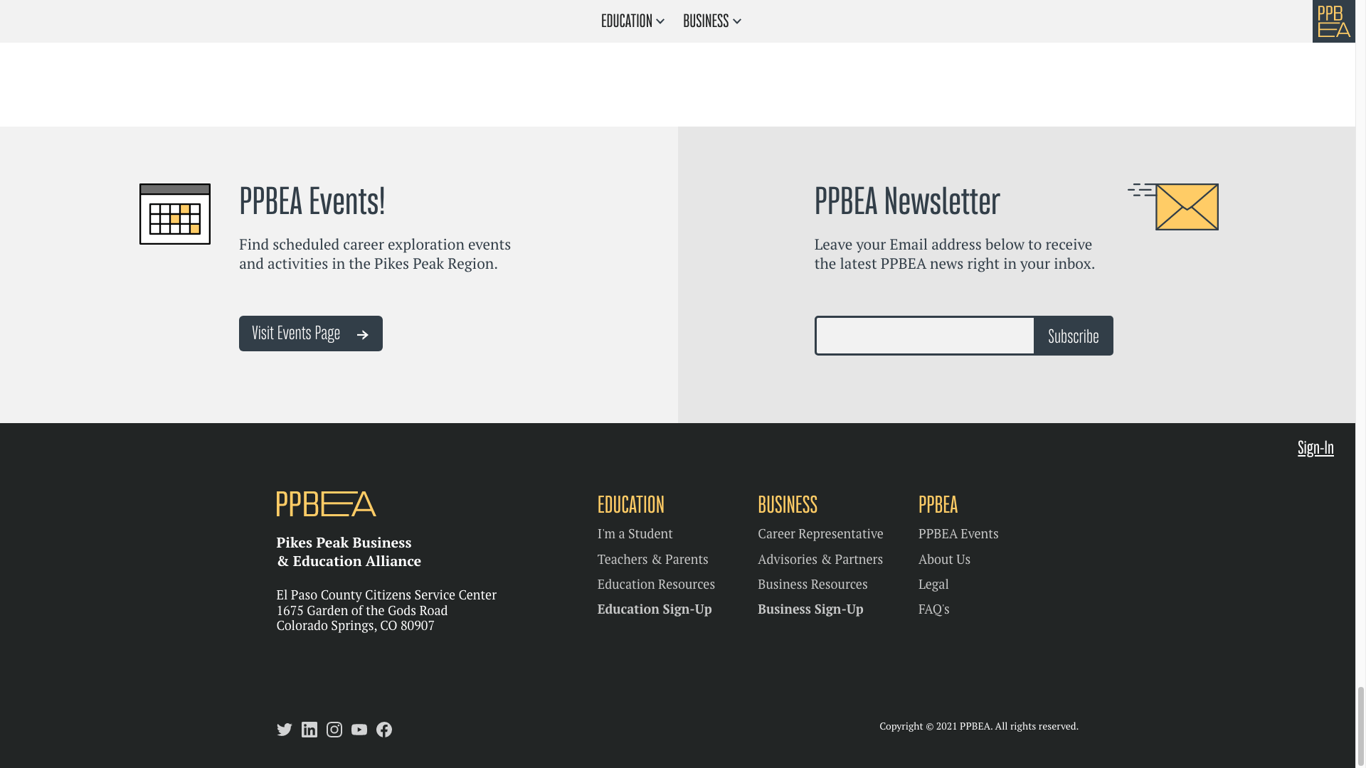 PPBEA - website UI footer section