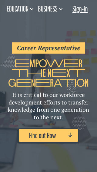 PPBEA - website UI Career Representative hero section