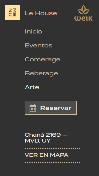 Pagina "Le House" vista desde un smartphone