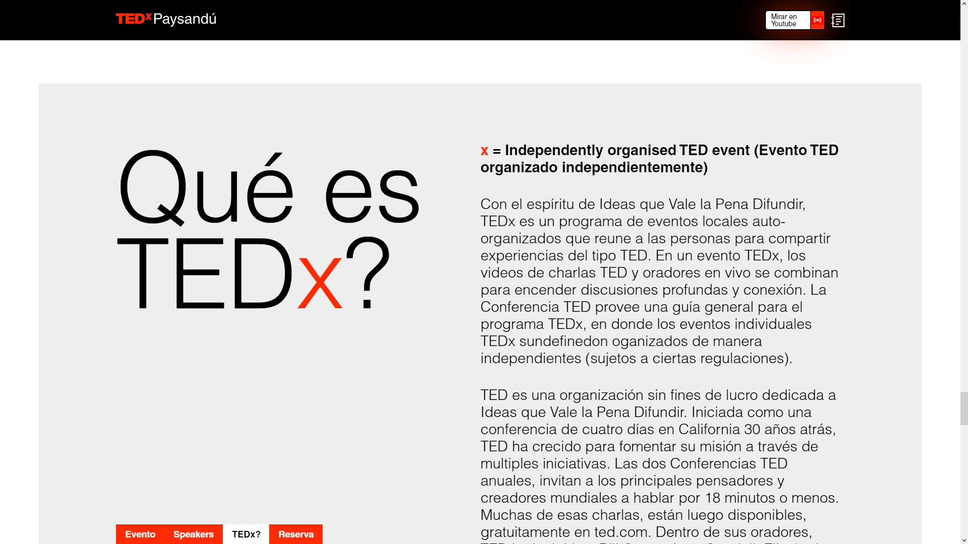 TEDx Paysandú description of what it is