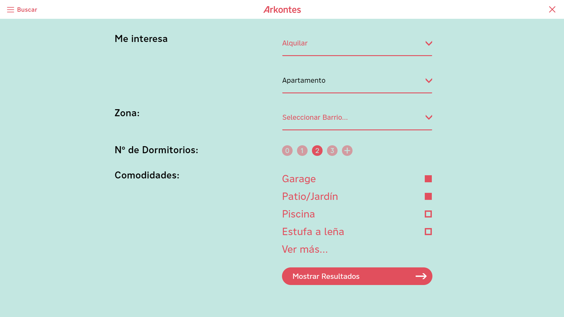 Arkontes - Website UI Advanced Search form
