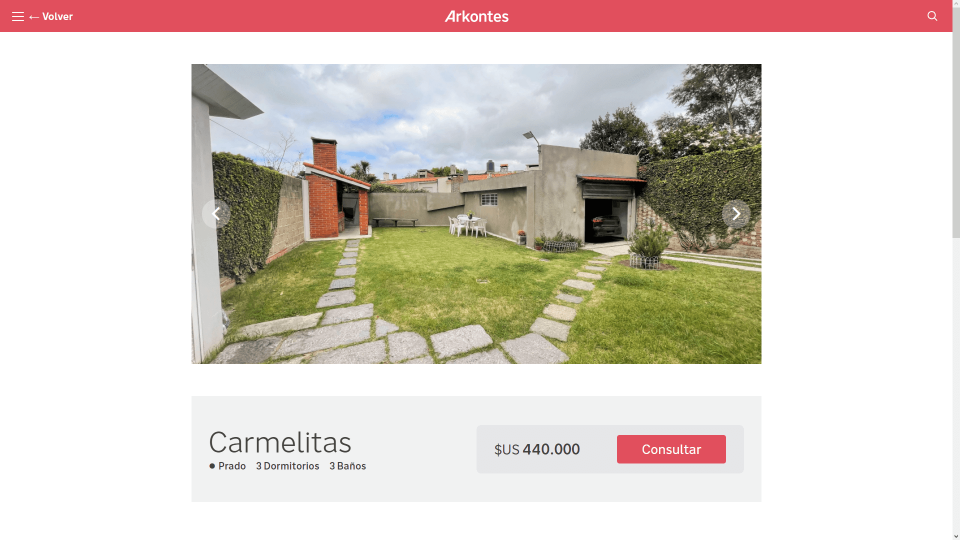 Arkontes - Website UI property detail page