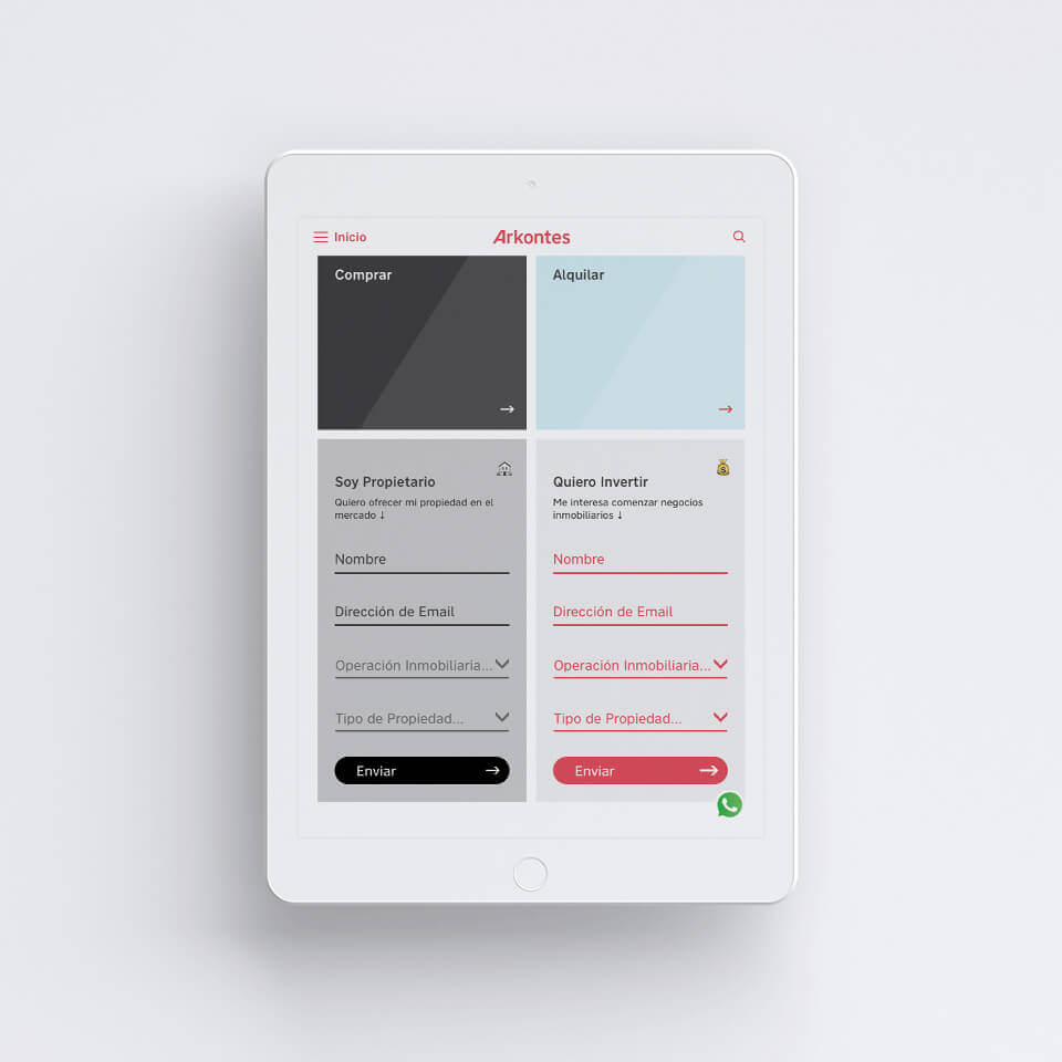 Arkontes - Website UI intro section on ipad