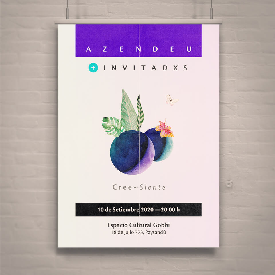Poster inviting to an azendeu show,
