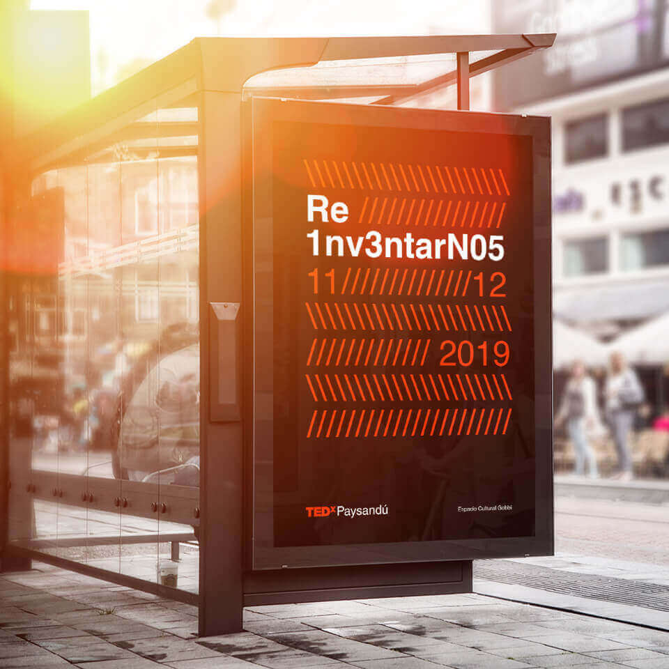 TEDx Paysandú bus stop bilboard
