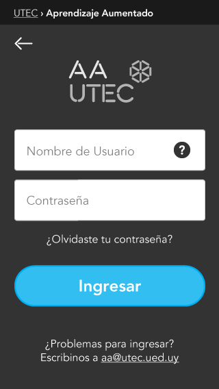 Mobile view of website, login section