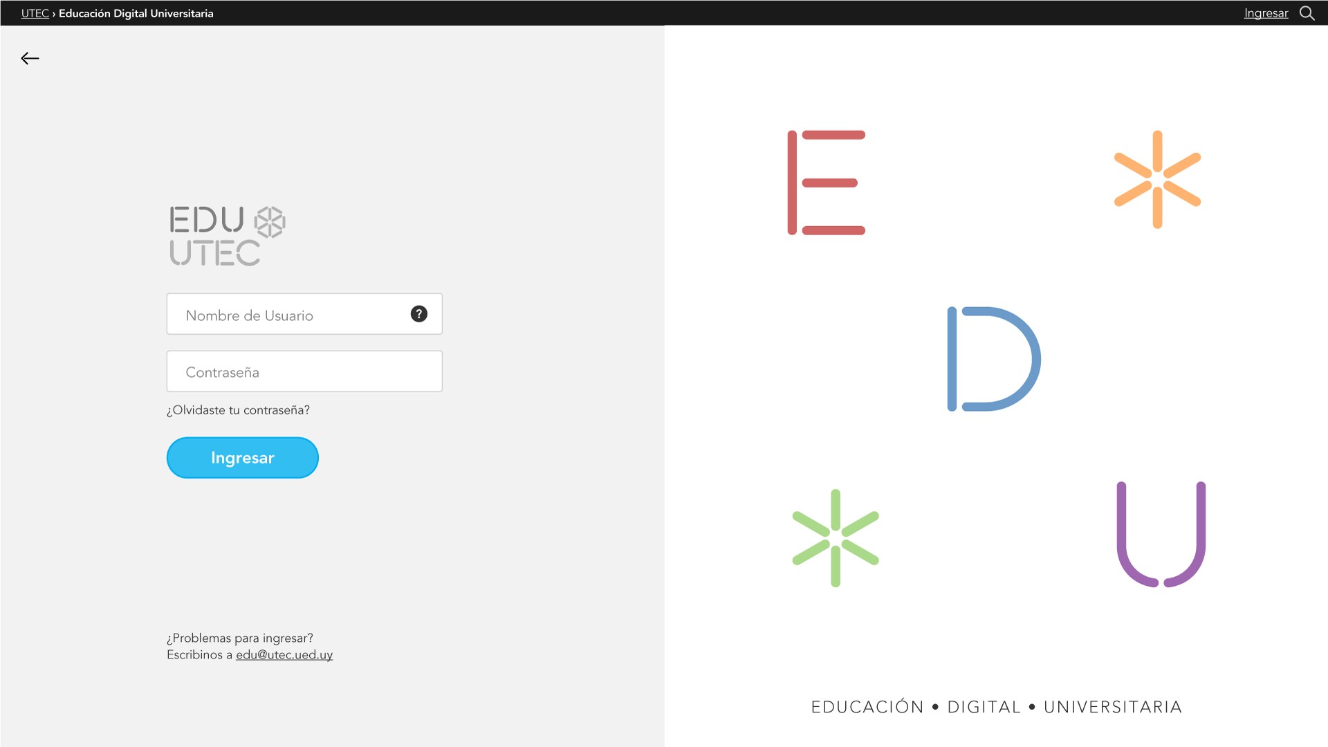 Login panel